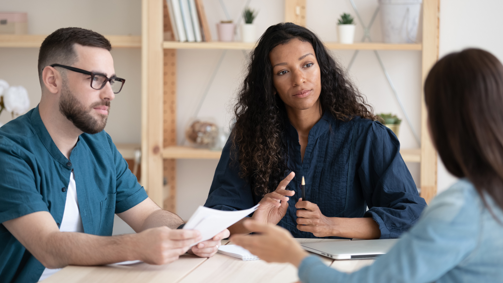 42017193 Two Diverse Hr Managers Holding Job Interview With